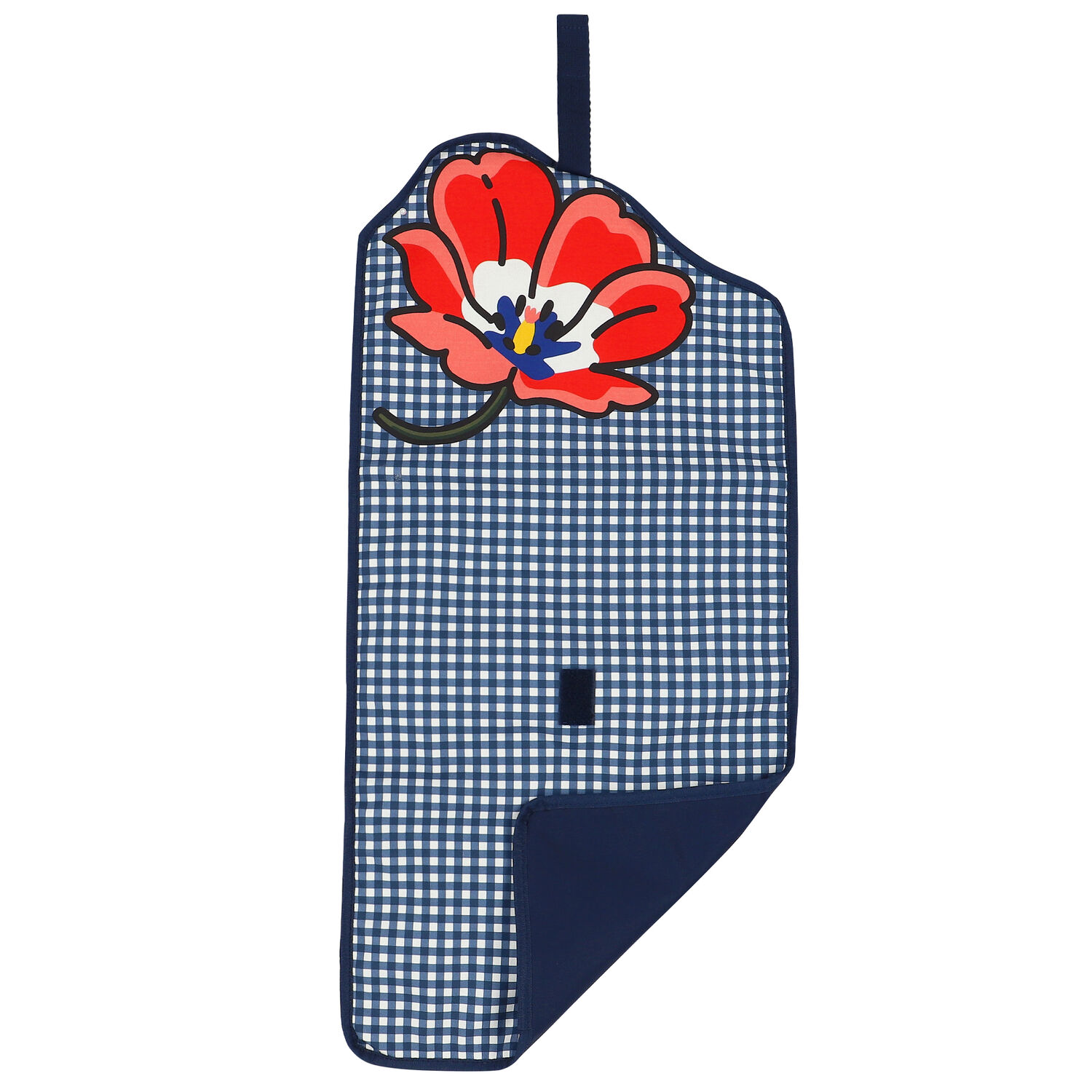 Navy Blue Gingham Baby Changing Bag, 1, hi-res